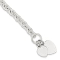 thumbnail image 1 of 925 Sterling Silver Engraveable Heart Disc On Link Toggle Bracelet Charm Love, 1 of 6