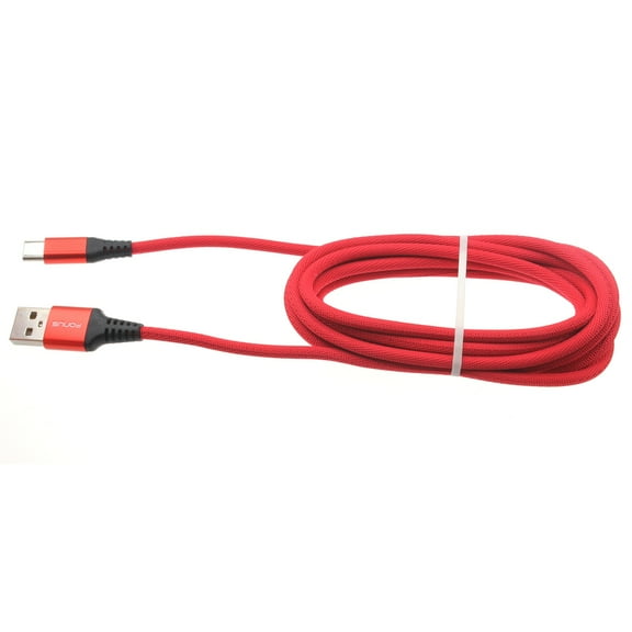 Type-C Red 6ft USB-C Cable for Samsung Galaxy A23 5G Phone - Charger Cord Power Wire Long Braided J8L Compatible With Galaxy A23 5G Model