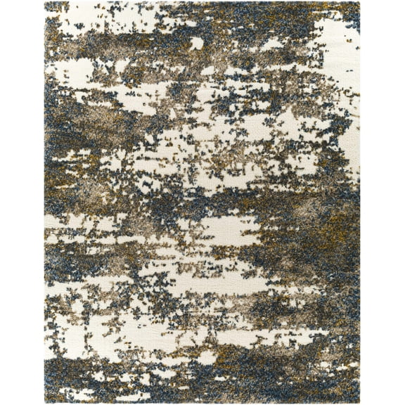 BoutiqueRugs Lafontaine Contemporary Area Rug - Light Blue, Navy, Cream - 5'3" x 7'