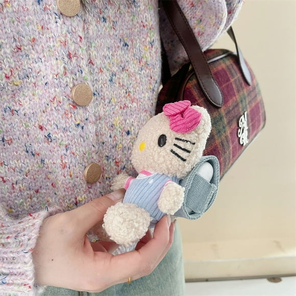 Plush cute KT cat schoolbag for Apple AirPods protective case Pro2 earphone case 3rd generation wireless bluetooth