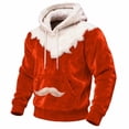 thumbnail image 2 of Ceisia Cozy Fleece-Lined Mens Loose Fit Santa Style Color Block Hooded Sweatshirt Gifts, 2 of 5
