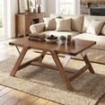 thumbnail image 2 of Gymax Coffee Table Farmhouse Center Wooden Table w/ Decorative Nailhead Accents, 2 of 10