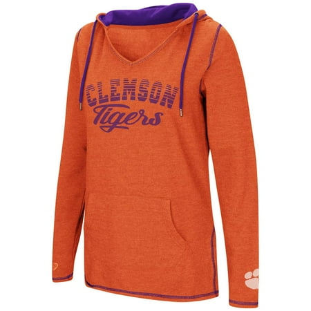 - Clemson University Tigers Ladies V-Neck Hoodie Pullover Sweatshirt