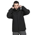 thumbnail image 4 of TACVASEN Mens Outdoor Soft Shell Hoodie Winter Fleece Jacket hooks and loops Coat Black 2XL, 4 of 8