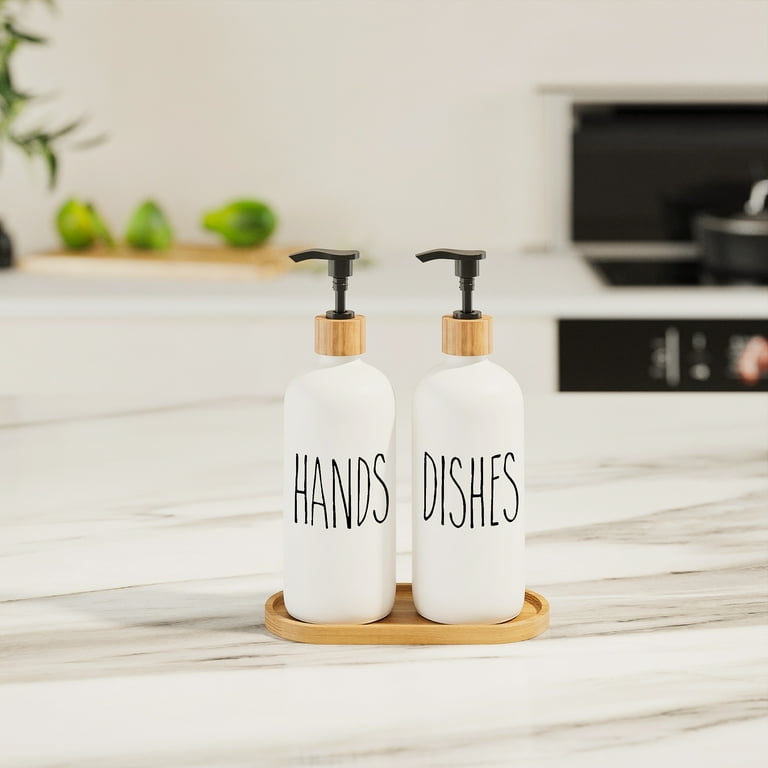 Aeakey Dish Soap Dispenser for Kitchen Sink White Soap Lotion Dispensers