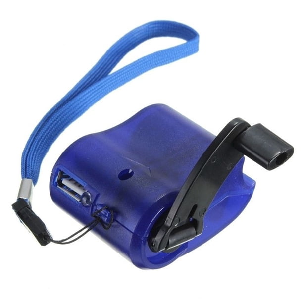 Inteprter manivela usb teléfono móvil portátil generador de energía manual al aire libre indicador led bolsillo mochilero emergencia azul Type3 NO3