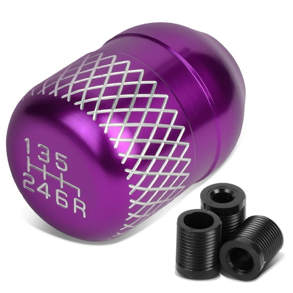 DNA Motoring SK-6S-T1-PP Universal 6-Speed Purple Anodized Aluminum Netted Racing Shift Knob