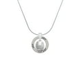 thumbnail image 2 of Delight Jewelry Silvertone Barrel with AB Clear Crystal Stars Spinner Joy Ring Charm Necklace, 18", 2 of 4