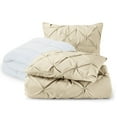 thumbnail image 5 of Nestl  Pinch Pleat Duvet and Comforter Set - Down Alternative Comforter and Ultra Soft Microfiber Duvet Set Beige Cream Twin 3 Piece, 5 of 5