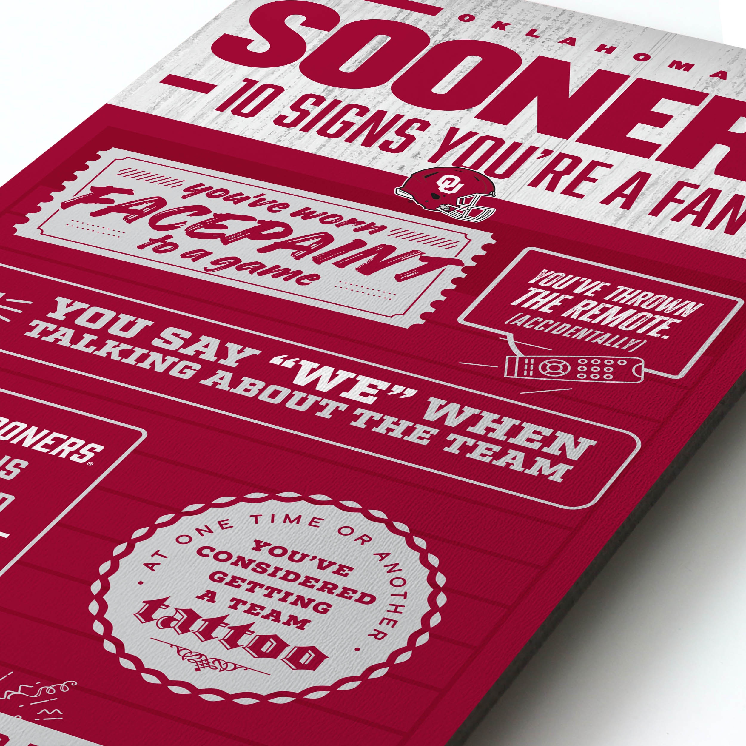 YouTheFan NCAA Oklahoma Sooners 3D Top 10 Wall Art