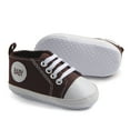 thumbnail image 5 of Tao Tao Unisex Baby Boy Girl Canvas Sneaker Soft Sole Infant Lace up Newborn Ankle Toddler First Walkers Crib Shoes Coffee 0-3 Months, 5 of 5