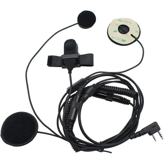 Baofeng Two Way Radio Headset with Mic, Open Full Face Motorcycle Helmet, Finger PTT, for RT22 RT21 H777, Compatible with  Baofeng BF-888S UV-5R Kenwood Walkie Talkies, Walkie Talkie Earpiece(1 Pack)