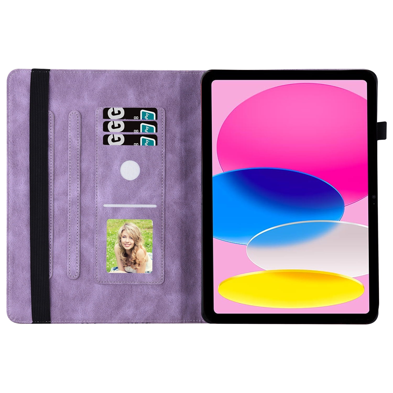 Allytech iPad 10th Generation Case 2022 Released 10.9 inch, Big Butterfly Slim Fit Multi Angle Viewing Stand Protective Shockproof Pencil Holder Hand Strap Back Cover for Apple iPad 10.9" 10th Gen