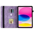 thumbnail image 4 of Feishell Case Fit for Apple iPad 10th Gen 10.9 inch 2022,Shockproof Retro Butterfly Embossed Pattern PU Leather Anti-scratch Card Slots Flip Kickstand Protective Case Cover,Purple, 4 of 11