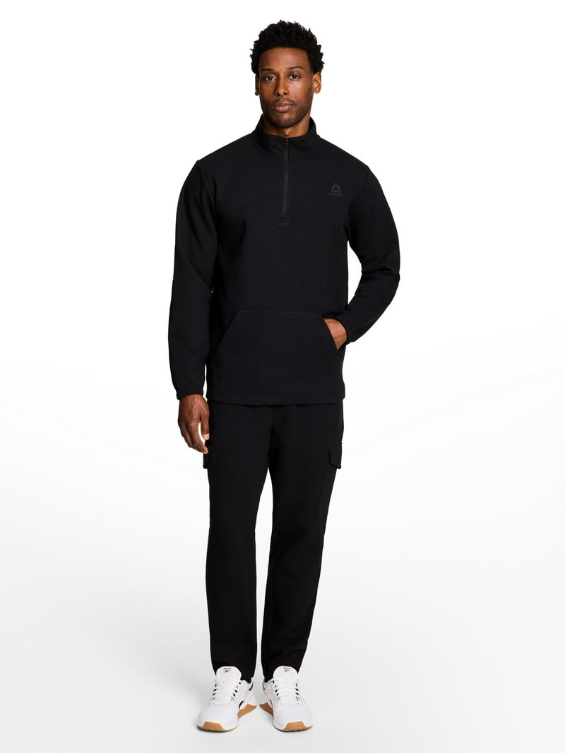 Reebok Men's and Big Men's Unwind Mock Neck Quarter Zip Sweatshirt
