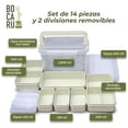 thumbnail image 5 of Lonchera BOCARU + Tuppers 14 Piezas Reciclable Bento Box Verde Claro, 5 of 5