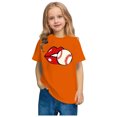 thumbnail image 2 of HVOBBTY T-Shirt Décontracté à Manches Courtes pour Tout-Petits, T-Shirt Imprimé Baseball pour Garçons et Filles, Mode Col Rond Imprimé Manches Courtes Orange, 7 Ans, 2 of 5