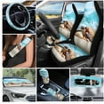 thumbnail image 2 of Yuyamidu Sea Turtle Car Seat Cover Full Set of 16 Seaside Handbrake Gear Shift Knob Cover Steering Wheel Cover Seat Belt Strap Cover Rear View Mirror Cover Coasters Keychain Sunshade for Car, 2 of 7