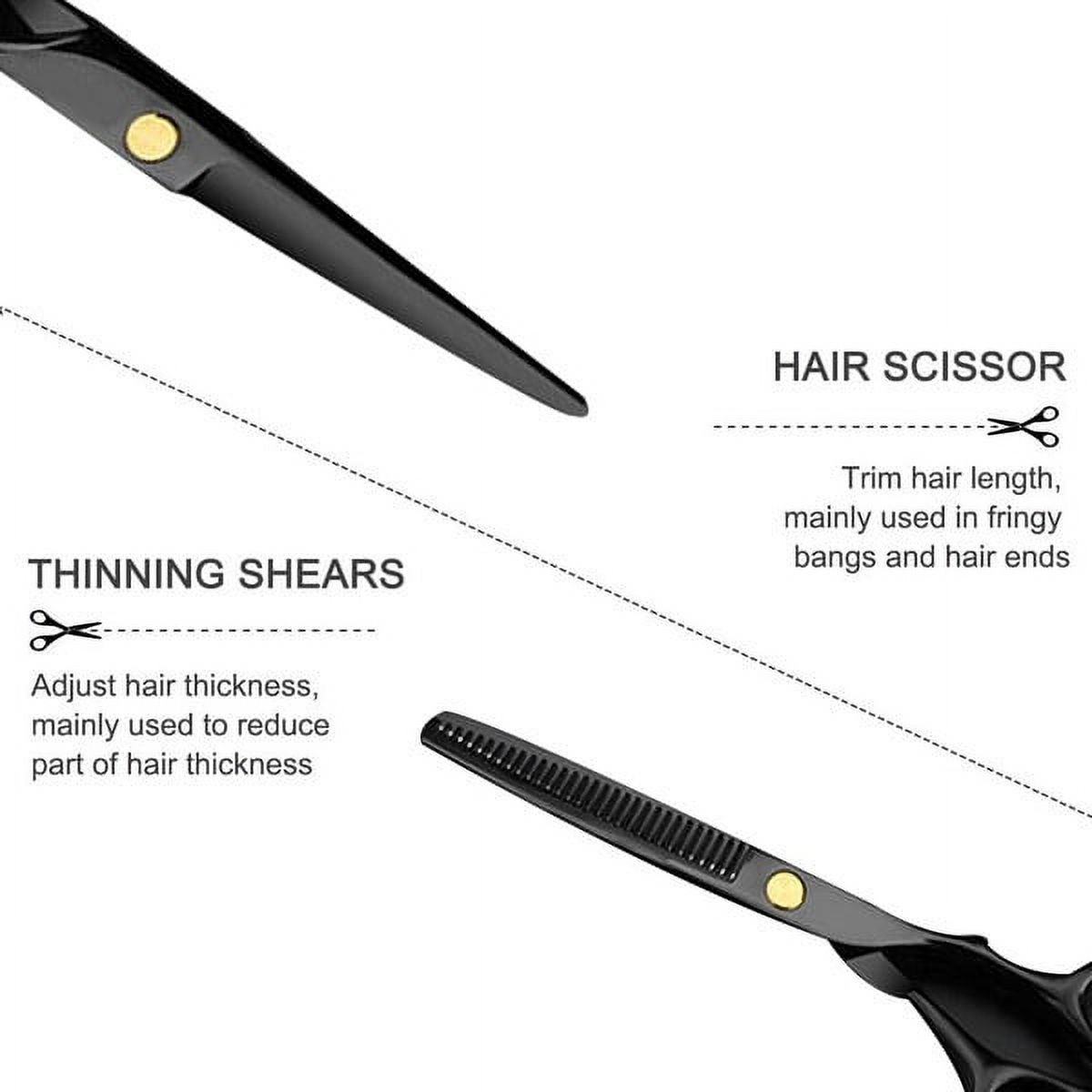 Willstar 3/9pcs Hair Cutting Scissors Set Professional Stainless Steel Barber Thinning Scissors for Barber Salon and Home - image 8 of 16
