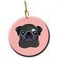 thumbnail image 2 of Carolines Treasures BB1263CO1 Checkerboard Pink Black Pug Ceramic Ornament  3 in multicolor, 2 of 2