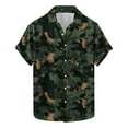 thumbnail image 2 of GERsome Men's Camouflage Shirts Button Down Short Sleeve Camo Leisure Shirts Loose Fit Summer Vintage Shirts S-3XL, 2 of 5