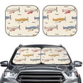 thumbnail image 2 of Hirioo Striped Vintage Planes for 2PCS Windshield Sun Shade Foldable | Front Windshield Shade for Sun, Heat and UV Rays-Large, 2 of 6