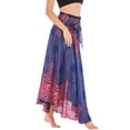 thumbnail image 5 of SWSMCLT Women's Midi Summer Dress Ladies Casual Sundress Gypsy Handkerchief Asymmetric Flowy Long Beach Skirt Hippie Boho Dresses Billowy Swing Pleated Patterned1 Purple Small-Large, 5 of 5