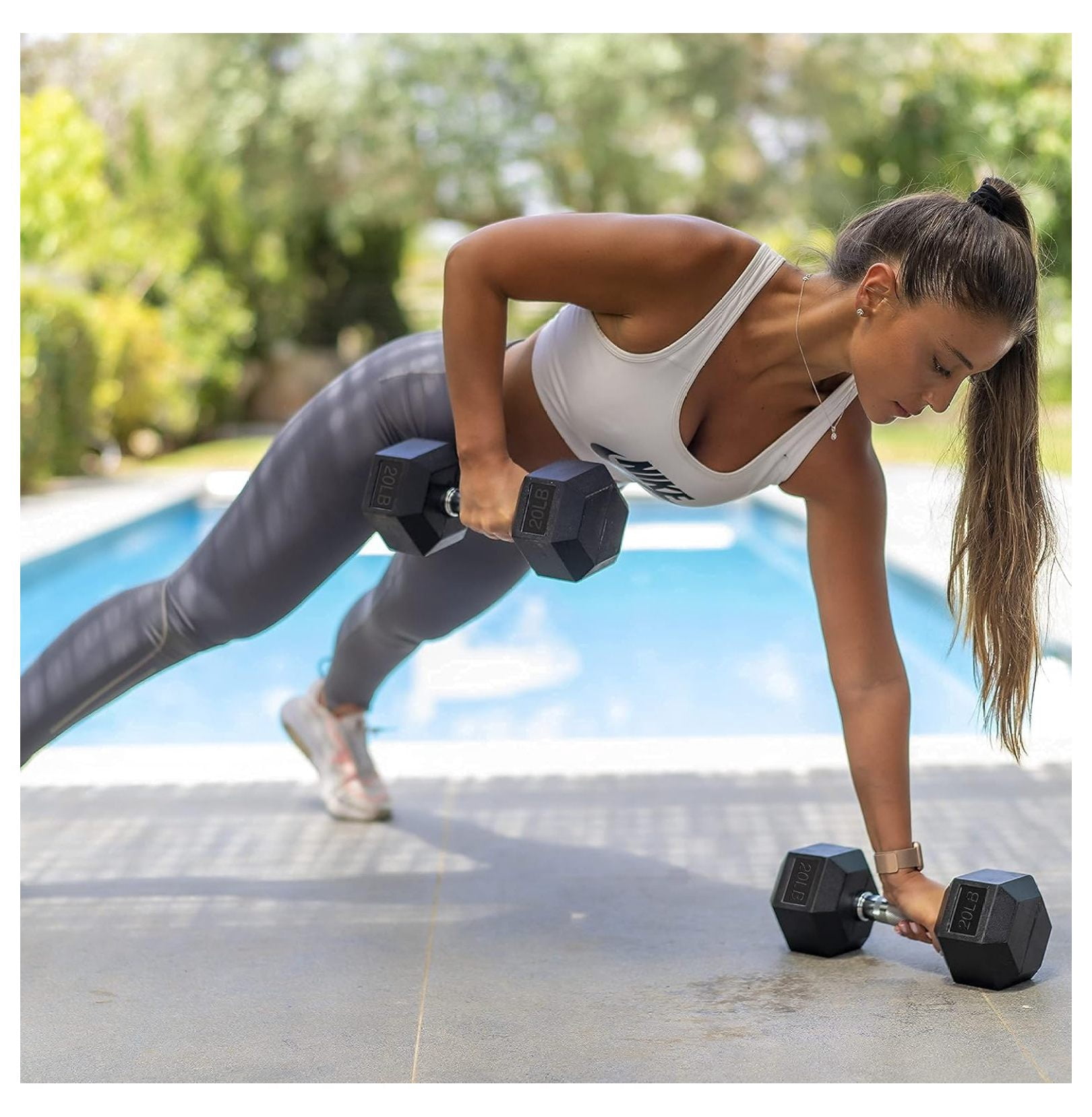 Hex Dumbbells 5,10,15,20,25,30,40 LB Exercise & Fitness Weights Dumbbell For Women & Men Free Weights Rubber Coated cast Iron Set