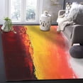 thumbnail image 5 of Area Rugs Indoor Non-Slip Rectangle Rug 4x6 Ft Red Color Block Impressionist Style Abstract Art Rug Rubber Backing Floor Mats Non Shedding Home Decor Carpet for Entryway Living Room, 5 of 8