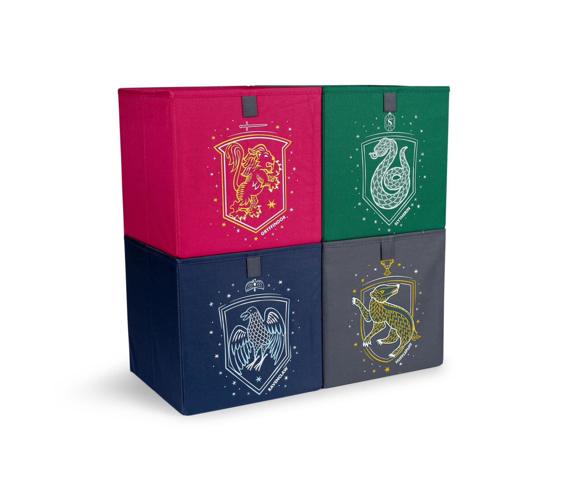 Harry Potter Hogwarts Houses 11-Inch Storage Bin Cube Organizers | Set ...