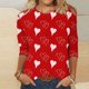 thumbnail image 1 of Fiudx Ofertas Flash Del Día Solo En Línea Blusa Holgada con Estampado de Pascua y Cuello Redondo Retro de Manga Tres Cuartos a La Moda para Mujer, 1 of 4
