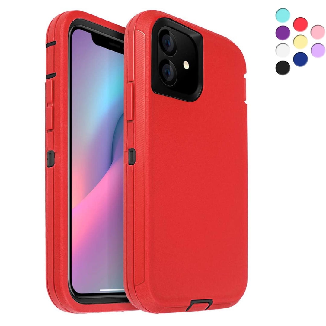springvand Tilbagekaldelse Markér iPhone 11 Heavy Duty Case {Shock Proof-Shatter Resistant - Rubber-  Compatible for iPhone 11} Color Red - By Entronix - Walmart.com