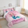 thumbnail image 5 of Erosebridal Mermaid Princess Bedding Set Mermaid Scales Queen Comforter Set Glitter Pink Sequins Bed Comforter Sets 1 Comforter And 2 Pillow Cases Princess Room Decor, 5 of 6