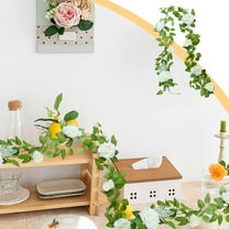 HengDidi Realistic Artificial Rose Vine Rattan - Lifelong Fake Flower Garland for Landscaping Home Decor, 78.74 Inch Length, Multi-Color Hanging Vines