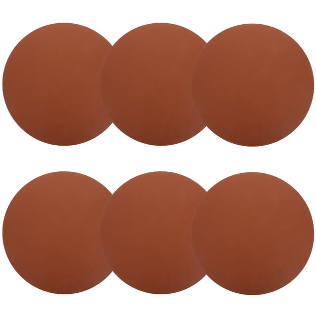 6pcs Pu Leather Placemats Set Round Washable Table Mats For Dining Table Pu Leather Place Mats Simple Style Placemats For Home