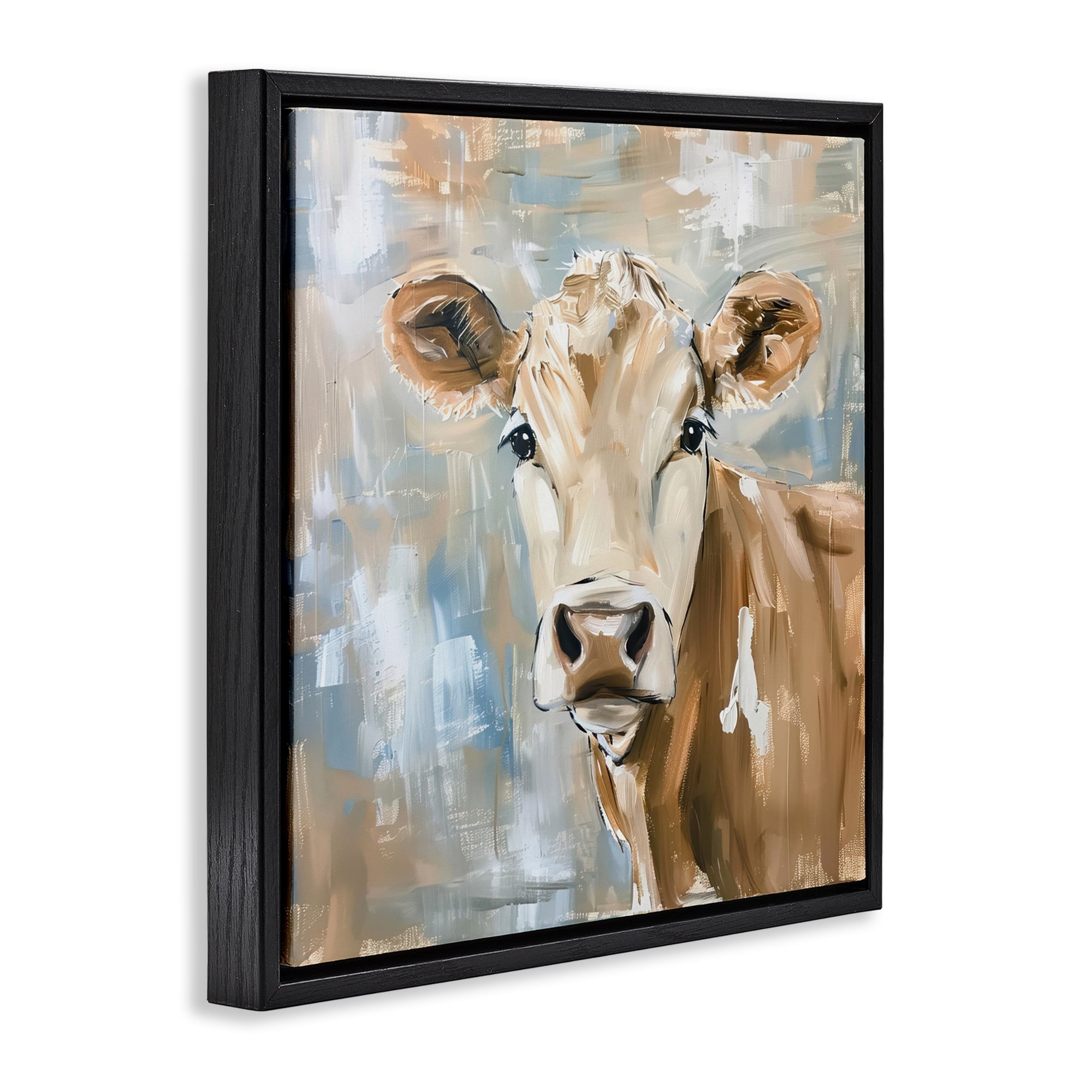Stupell Industries The Brown Cow Abstract Black Framed Floater Canvas Wall Art, design by Tina LeCour