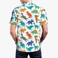 thumbnail image 3 of Balery Colorful Dinosaur Printed Men’s Short Sleeve Polo Shirt, Midweight Men's Shirt,Golf Polo shirts -XX-Large, 3 of 8