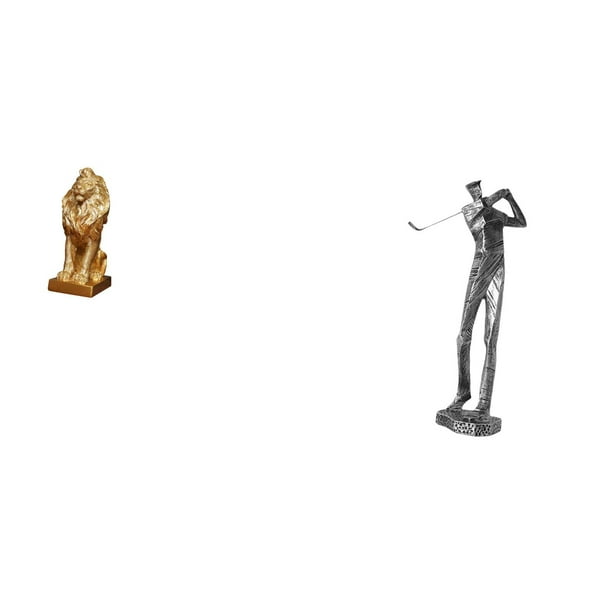 Figura de león,Estante con estatua de león para escritorio,oficina,decoración del hogar,Figura de golfista,Estatua de golfista de resina,figura de golfista,decoración del hogar,Adorno de