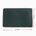thumbnail image 2 of 2-Layer Cat Litter Mat Litter Trapper Green Traps Litter from Box, Soft on Kitty Cat Paws Honeycomb Double-Layer, Helps to Waste Less Litter on Floors Size 21" X 14", 2 of 8