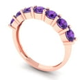 thumbnail image 2 of 1.19 ctw Wedding Band for Women - 18K Rose Gold Natural Amethyst Stackable Eternity Ring, 2 of 6