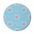 thumbnail image 1 of Floral Mouse Pad for Computers, Dandelion Petals Flying Fluffy Soft Flora in Pastel Tones Spring Romantic Design, Round Non-Slip Thick Rubber Modern Mousepad, 8" Round, Sky Blue White, by Ambesonne, 1 of 2