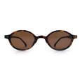 thumbnail image 5 of Hipster Snug Oval Round Thin Plastic Horn Rim Hustler Sunglasses Tortoise - Brown, 5 of 8