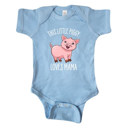 

Inktastic This Little Piggy Loves Mama- cute Gift Baby Boy or Baby Girl Bodysuit