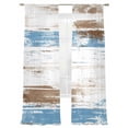 thumbnail image 2 of Retro Blue Sheer Curtains 84 Inches Long 2 Panels Brown Wood Grain Mottled Texture Abstract Art Light Filtering Semi Sheer Window Curtains Drapes for Bedroom Living Room 52"x84", 2 of 7