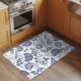 thumbnail image 3 of Boho Blue Floral Bathroom Mats 2x3 FT,Non Slip Small Kitchen Mat,Vintage Farmhouse Paisley Plant Leaf Washable Soft Backed Front Door Throw Rugs Non-Shedding Indoor Outdoor Doormat for Entryway Sink, 3 of 8