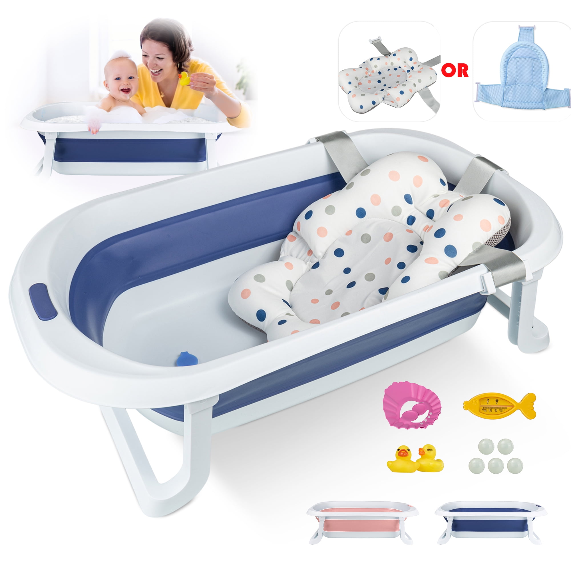 Collapsible Baby Bathtub for Infants to Toddler, Portable Travel