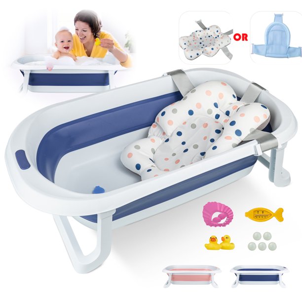 Collapsible Baby Bathtub for Infants to Toddler, Portable Travel