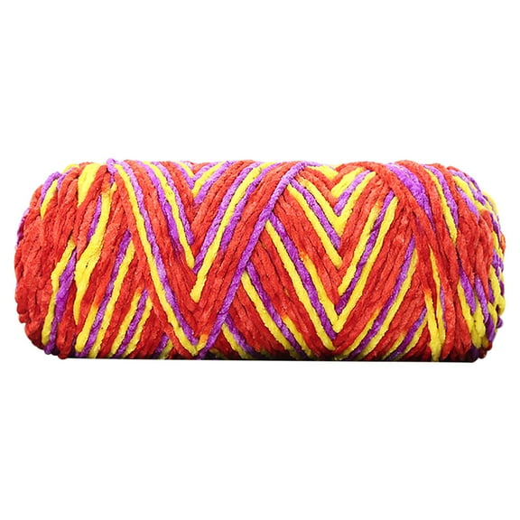 SLYNSHome Multicolor Chenille Yarn,Braideds Yarn warm soft comfortable and skin-friendlyfor for DIY Knitting Blanket Yarn Suitable for Weaving Clothes Hats Shoes Scarves Dolls