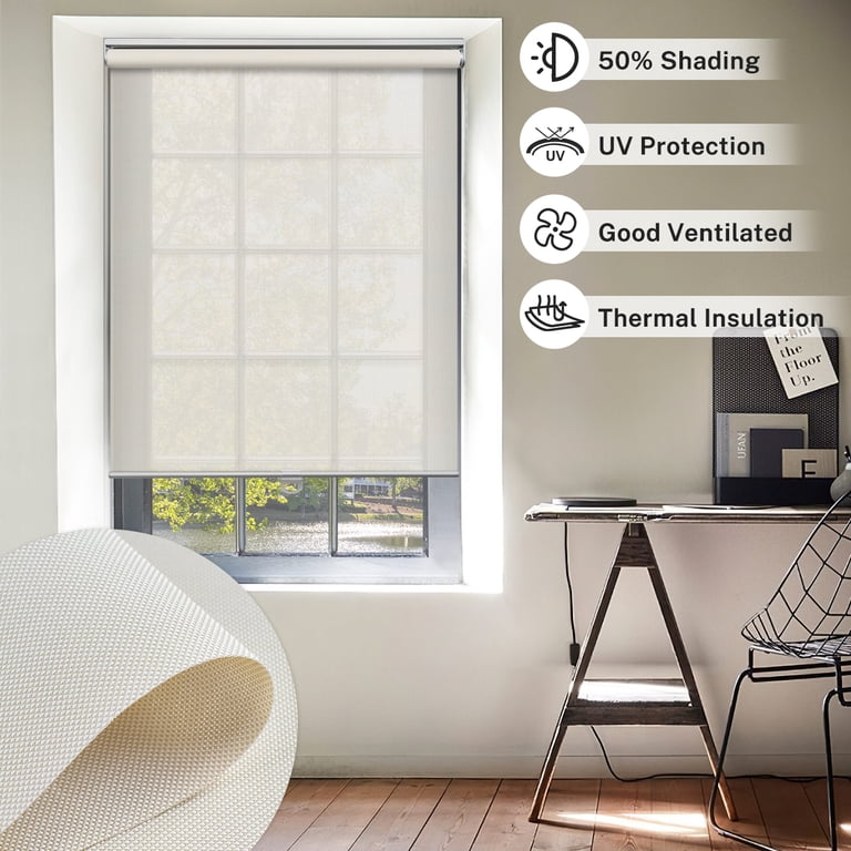 DOING-X Dual Roller Shades - 2-in-1 Light Filtering & Blackout Blinds With Cordless Design