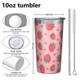 thumbnail image 4 of Pink Strawberry Plants Fruit 10oz Tumblers Stainless Steel Tumbler with Lid and Straw,Vacuum Insulated Double Wall Travel Tumbler Cups with Cleaning Brush for Coffee, Tea, 4 of 4